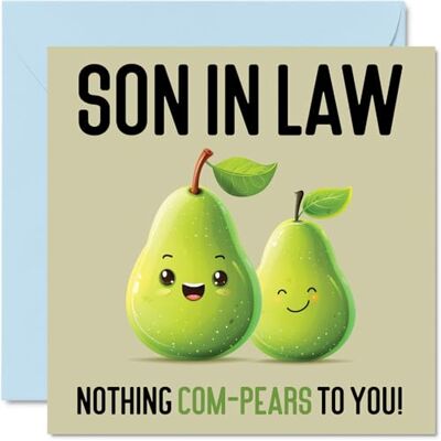 Stuff4 Cartes d'anniversaire pour beau-fils – Nothing Com-Pears – Carte d'anniversaire amusante pour beau-fils de la part de maman, beau-père, cadeaux d'anniversaire pour fils, 145 mm x 145 mm cartes de vœux Stuff4 Cartes d'anniversaire pour beau-fils – Nothing Com-Pears – Carte d'anniversaire amusante pour beau-fils de la part de maman, beau-père, cadeaux d'anniversaire pour fils, 145 mm x 145 mm cartes de vœux