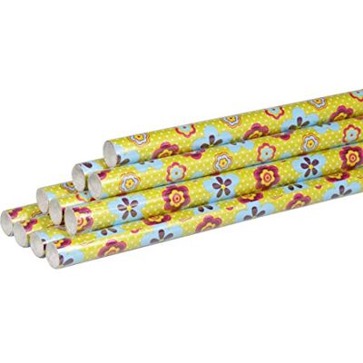 Clairefontaine 211404AMZC Un Carton De 10 Rouleaux De Papier Cadeau Papier Alliance 60g Dimensions : 2x0,70m Motif : Fleurs Roses, Bleues, Fond Vert Emballage Cadeau, Rouleau Papier Cadeau Clairefontaine 211404AMZC Un Carton De 10 Rouleaux De Papier Cadeau Papier Alliance 60g Dimensions : 2x0,70m Motif : Fleurs Roses, Bleues, Fond Vert Emballage Cadeau, Rouleau Papier Cadeau