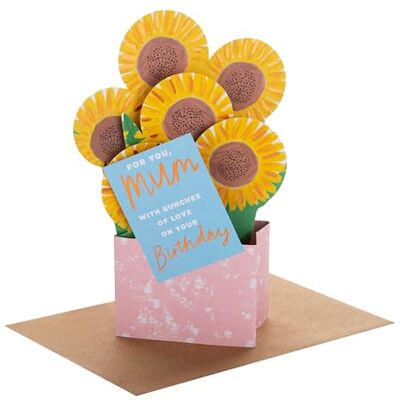 Hallmark Carte d'anniversaire pop-up 3D pour maman Motif tournesol Hallmark Carte d'anniversaire pop-up 3D pour maman Motif tournesol