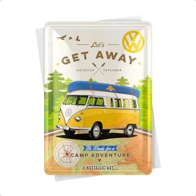 10293 Volkswagen VW – Get Away, tôle Carte Postale, 10 x 14 cm 10293 Volkswagen VW – Get Away, tôle Carte Postale, 10 x 14 cm