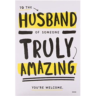 Hallmark Carte d'anniversaire pour mari – Design contemporain amusant basé sur le texte Hallmark Carte d'anniversaire pour mari – Design contemporain amusant basé sur le texte