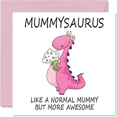 Stuff4 Cartes d'anniversaire pour maman – Mummysaurus – Carte d'anniversaire pour maman de la part de sa fille, fils, Happy Mummy, Mum Dinosaure – Carte de vœux pour la fête des mères – 145 mm Stuff4 Cartes d'anniversaire pour maman – Mummysaurus – Carte d'anniversaire pour maman de la part de sa fille, fils, Happy Mummy, Mum Dinosaure – Carte de vœux pour la fête des mères – 145 mm