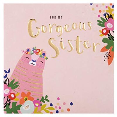 Hallmark Carte d'anniversaire pour sœur Motif tigre en relief Hallmark Carte d'anniversaire pour sœur Motif tigre en relief
