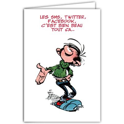 AFIE Gaston Lagaffe GLCT-0114 Carte d'anniversaire avec Motif SMS Twitter Facebook AFIE Gaston Lagaffe GLCT-0114 Carte d'anniversaire avec Motif SMS Twitter Facebook