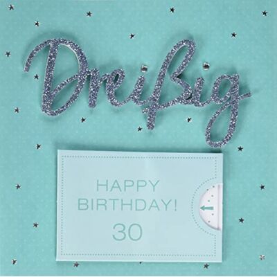 Perleberg Carte d'anniversaire 30 ans Lettering Surprise Trente 15 x 15 cm 7783002-2 Perleberg Carte d'anniversaire 30 ans Lettering Surprise Trente 15 x 15 cm 7783002-2