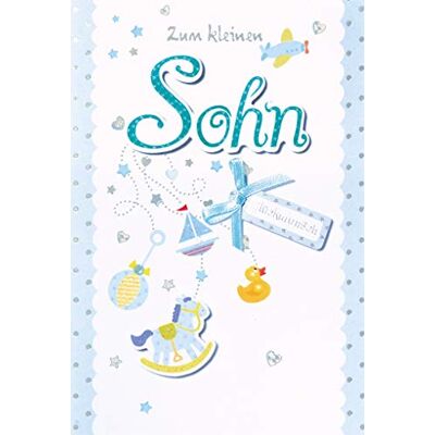 bsb Carte de vœux de naissance "Zum kleinen Soh" avec application et nœuds bsb Carte de vœux de naissance "Zum kleinen Soh" avec application et nœuds
