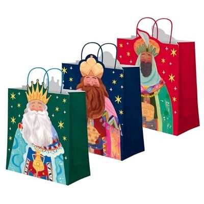 OH YEAH 3 sacs cadeaux Rois Mages 18 x 10 x 24 cm 3 designs différents Cadeau de Noël Sacs pour cadeaux sur le thème des rois mages Détails personnalisés Cadeau unique OH YEAH 3 sacs cadeaux Rois Mages 18 x 10 x 24 cm 3 designs différents Cadeau de Noël Sacs pour cadeaux sur le thème des rois mages Détails personnalisés Cadeau unique
