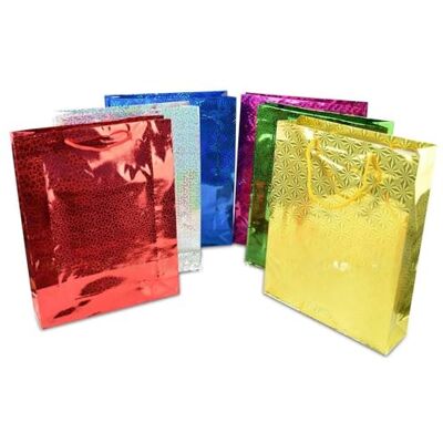 SHATCHI Lot de 100 sacs holographiques de taille moyenne pour Noël, anniversaire, mariage, toutes les occasions SHATCHI Lot de 100 sacs holographiques de taille moyenne pour Noël, anniversaire, mariage, toutes les occasions
