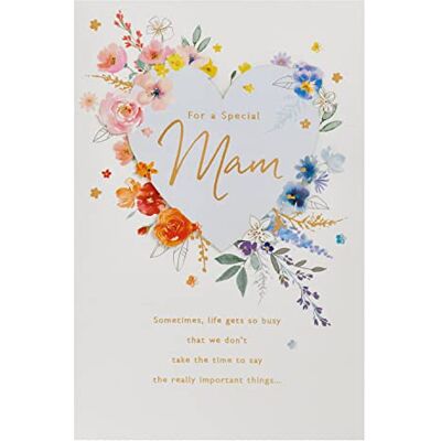 UK Greetings Carte d'anniversaire pour maman avec enveloppe – Design mignon avec cœur et fleurs aquarelles UK Greetings Carte d'anniversaire pour maman avec enveloppe – Design mignon avec cœur et fleurs aquarelles