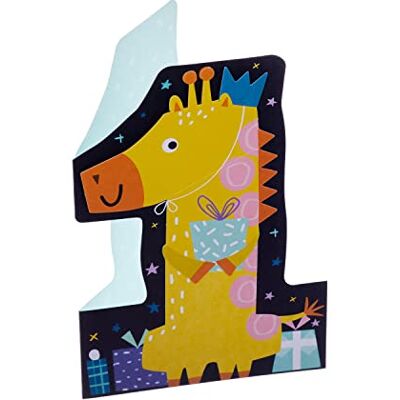 Hallmark Carte d'anniversaire 1er anniversaire Motif amusant découpé Hallmark Carte d'anniversaire 1er anniversaire Motif amusant découpé