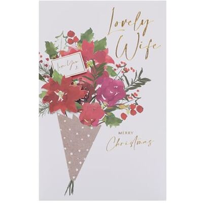 UK Greetings Carte de Noël pour femme – Motif bouquet UK Greetings Carte de Noël pour femme – Motif bouquet