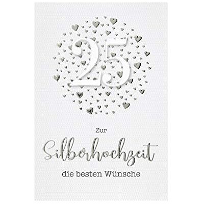 bsb Carte de vœux pour noces d'argent Avec motif chiffres Avec enveloppe Cadeau d'anniversaire de mariage argenté 11,5 x 17,0 cm bsb Carte de vœux pour noces d'argent Avec motif chiffres Avec enveloppe Cadeau d'anniversaire de mariage argenté 11,5 x 17,0 cm