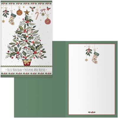 DOHE Cartes de vœux de Noël Lot de 6 pièces Dimensions : 11,5 x 17 cm (fermée) Comprend une enveloppe pour ranger la carte Modèle Arbre DOHE Cartes de vœux de Noël Lot de 6 pièces Dimensions : 11,5 x 17 cm (fermée) Comprend une enveloppe pour ranger la carte Modèle Arbre
