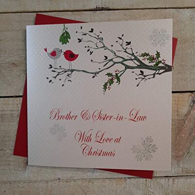 White Cotton Cards frère et Belle-Soeur avec Amour à Arbre de Noël Fait à la Main Rouge-Gorge en Carte White Cotton Cards frère et Belle-Soeur avec Amour à Arbre de Noël Fait à la Main Rouge-Gorge en Carte
