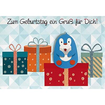 Perleberg Carte d'anniversaire Motif pingouin 11,6 x 16,6 cm Perleberg Carte d'anniversaire Motif pingouin 11,6 x 16,6 cm