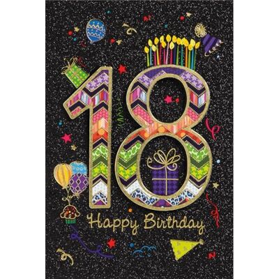 bsb Carte pour 18e anniversaire – Carte d'anniversaire 18 ans avec motif de fête – Carte d'anniversaire – Carte d'anniversaire 18 ans avec enveloppe – 11,5 x 17,0 cm bsb Carte pour 18e anniversaire – Carte d'anniversaire 18 ans avec motif de fête – Carte d'anniversaire – Carte d'anniversaire 18 ans avec enveloppe – 11,5 x 17,0 cm