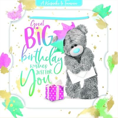 Me To You Tatty Teddy Carte d'anniversaire 3D de luxe souvenir Inscription Great Big Birthday Wishes 15,2 x 15,2 cm – Collection officielle Me To You Tatty Teddy Carte d'anniversaire 3D de luxe souvenir Inscription Great Big Birthday Wishes 15,2 x 15,2 cm – Collection officielle
