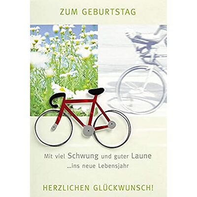 Perleberg Carte d'anniversaire de qualité supérieure Motif vélo Avec enveloppe 11,6 x 16,6 cm Carte d'anniversaire pour une surprise réussie Perleberg Carte d'anniversaire de qualité supérieure Motif vélo Avec enveloppe 11,6 x 16,6 cm Carte d'anniversaire pour une surprise réussie