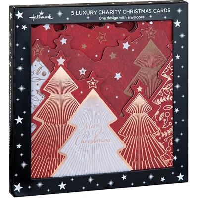 Hallmark Lot de 5 cartes de Noël caritatives dans une boîte de luxe en 1 design classique « Jewel Trees » Hallmark Lot de 5 cartes de Noël caritatives dans une boîte de luxe en 1 design classique « Jewel Trees »