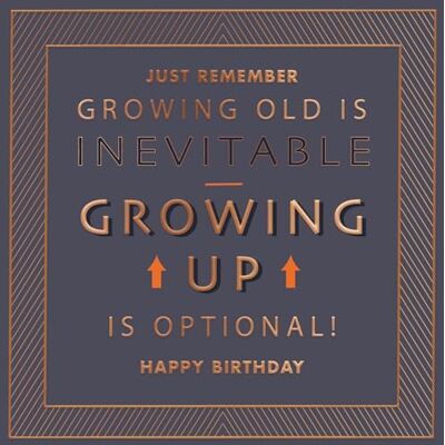 Me To You Hotchpotch Carte d'anniversaire de luxe avec inscription « Growing Up Is Optional » – Carte de vœux carrée Londres Me To You Hotchpotch Carte d'anniversaire de luxe avec inscription « Growing Up Is Optional » – Carte de vœux carrée Londres