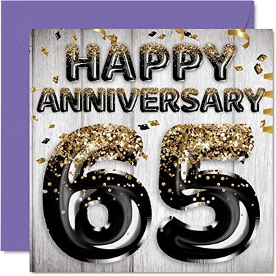 Stuff4 Superbe carte d'anniversaire de mariage en saphir bleu pour mari, petit ami, épouse, petite amie – Ballon noir doré à paillettes – Cartes de vœux pour 65e anniversaire de famille – 145 mm x 145 mm Stuff4 Superbe carte d'anniversaire de mariage en saphir bleu pour mari, petit ami, épouse, petite amie – Ballon noir doré à paillettes – Cartes de vœux pour 65e anniversaire de famille – 145 mm x 145 mm