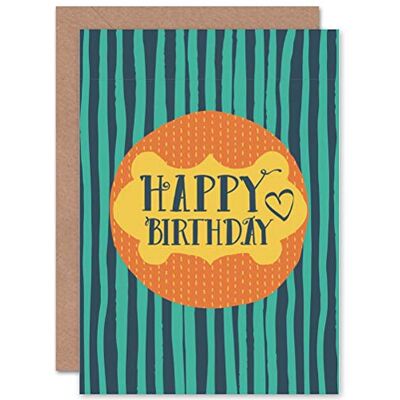Wee Blue Coo Card Anniversaire Happy Stripy Love Heart Cadeau Cadeau Wee Blue Coo Card Anniversaire Happy Stripy Love Heart Cadeau Cadeau