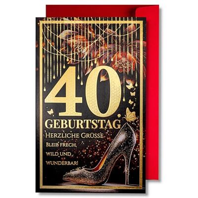 Carte d'anniversaire pour femme Carte d'anniversaire joyeuse avec enveloppe pleine de brillance et de lumière scintillante qui se reflète dans le nombre scintillant et les imprimés colorés Carte d'anniversaire pour femme Carte d'anniversaire joyeuse avec enveloppe pleine de brillance et de lumière scintillante qui se reflète dans le nombre scintillant et les imprimés colorés