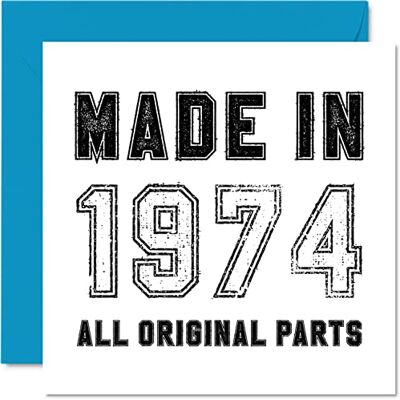 Stuff4 Carte d'anniversaire 51 ans pour homme et femme Fabriquée en 1974 Pièces originales Carte d'anniversaire amusante pour papa, maman, frère, sœur, oncle, 145 mm x 145 mm Stuff4 Carte d'anniversaire 51 ans pour homme et femme Fabriquée en 1974 Pièces originales Carte d'anniversaire amusante pour papa, maman, frère, sœur, oncle, 145 mm x 145 mm