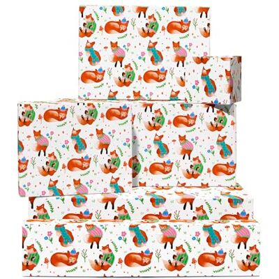 Central 23 Renard Papier Cadeau 6 Feuilles Of Blanc Wrap With Red Renards In Sweaters Emballages Cadeaux Pour Kids, Filles & Animal Lovers Noël Season, Action De Grâce, Fête Prénatale Recyclable Central 23 Renard Papier Cadeau 6 Feuilles Of Blanc Wrap With Red Renards In Sweaters Emballages Cadeaux Pour Kids, Filles & Animal Lovers Noël Season, Action De Grâce, Fête Prénatale Recyclable