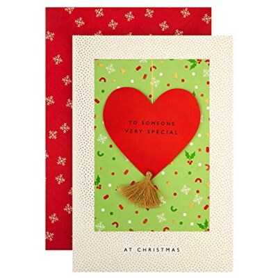 Hallmark Carte de Noël pour quelqu'un de spécial – Motif cœur contemporain Hallmark Carte de Noël pour quelqu'un de spécial – Motif cœur contemporain