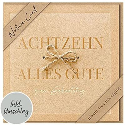 bsb Carte pour 18e anniversaire – Carte de la nature – Cartes durables pour anniversaire – Cartes d'anniversaire avec enveloppe – Carte d'anniversaire pour femmes et hommes – Carte de vœux 15,5 x bsb Carte pour 18e anniversaire – Carte de la nature – Cartes durables pour anniversaire – Cartes d'anniversaire avec enveloppe – Carte d'anniversaire pour femmes et hommes – Carte de vœux 15,5 x