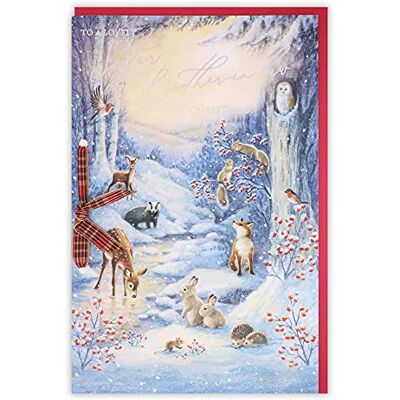 Clintons : Carte de Noël avec inscription « Animals in Neige » et belle-frère Clintons : Carte de Noël avec inscription « Animals in Neige » et belle-frère