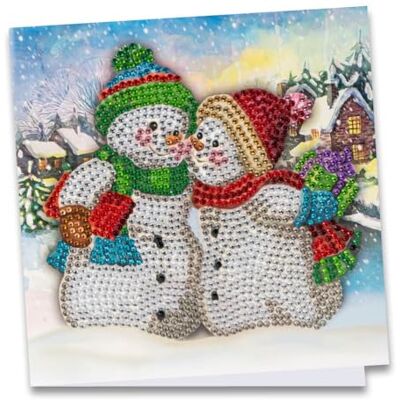 Ideen mit Herz Carte de vœux de peinture diamant avec strass 16 x 16 cm 370 g/m² avec pierres, enveloppe et outils (bonhommes de neige 04) Ideen mit Herz Carte de vœux de peinture diamant avec strass 16 x 16 cm 370 g/m² avec pierres, enveloppe et outils (bonhommes de neige 04)