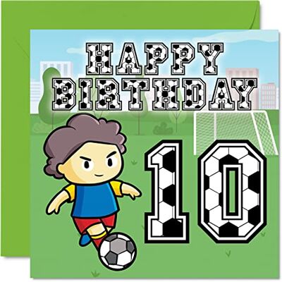 Stuff4 Carte d'anniversaire 10 ans pour garçon – Fan de football – Carte d'anniversaire pour garçon de 10 ans, cartes de vœux pour lui, 145 mm pour fils, frère, petit-fils, neveu, cousin Stuff4 Carte d'anniversaire 10 ans pour garçon – Fan de football – Carte d'anniversaire pour garçon de 10 ans, cartes de vœux pour lui, 145 mm pour fils, frère, petit-fils, neveu, cousin