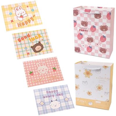 Duoleimi Sac Cadeau Naissance bébé, Lot de 2 avec 4 Cartes de vœux, Cadeau de Naissance garçon & Fille, Carte de Naissance, Sac en Papier avec poignées pour Cadeau de Bienvenue Duoleimi Sac Cadeau Naissance bébé, Lot de 2 avec 4 Cartes de vœux, Cadeau de Naissance garçon & Fille, Carte de Naissance, Sac en Papier avec poignées pour Cadeau de Bienvenue