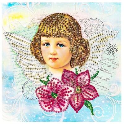 Ideen mit Herz Carte de vœux diamantée Édition strass 16 x 16 cm 370 g/m² Avec pierres, enveloppe et outils Ange nostalgique Ideen mit Herz Carte de vœux diamantée Édition strass 16 x 16 cm 370 g/m² Avec pierres, enveloppe et outils Ange nostalgique