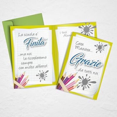 Creative Carte de vœux avec inscription CARA MAESTRA MERCI DE TOUS NOUS Creative Carte de vœux avec inscription CARA MAESTRA MERCI DE TOUS NOUS