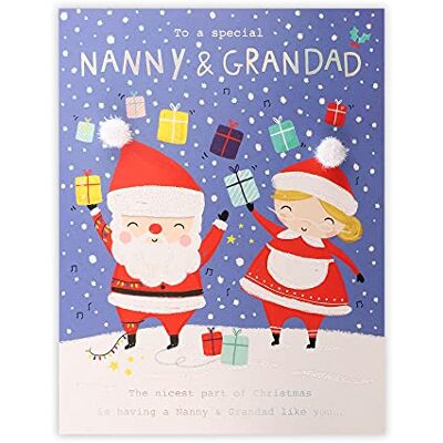 Clintons : Carte de Noël Mr and Mrs Santa Personnages Nanny & Grandad Clintons : Carte de Noël Mr and Mrs Santa Personnages Nanny & Grandad