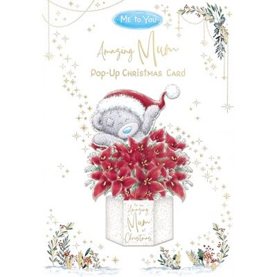 Me To You Tatty Teddy Carte de Noël pop-up 3D Poinsettia pour maman – Collection officielle Me To You Tatty Teddy Carte de Noël pop-up 3D Poinsettia pour maman – Collection officielle