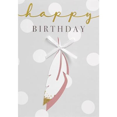 Perleberg Lifestyle Carte d'anniversaire avec motif plume et nœud 11,6 x 16,6 cm Perleberg Lifestyle Carte d'anniversaire avec motif plume et nœud 11,6 x 16,6 cm