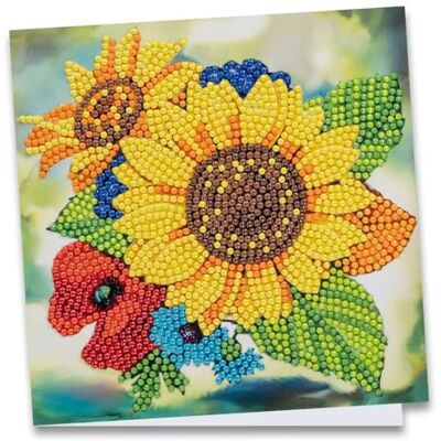 Ideen mit Herz Carte de vœux Diamond Painting 16 x 16 cm 370 g/m² Avec enveloppe et outils Motif bouquet de tournesols Ideen mit Herz Carte de vœux Diamond Painting 16 x 16 cm 370 g/m² Avec enveloppe et outils Motif bouquet de tournesols