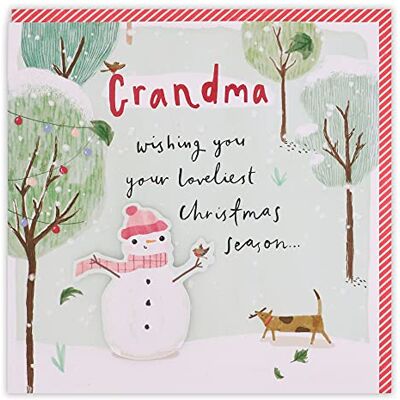 Clintons : Carte de Noël avec inscription « Mrs Snowman & Dog » Clintons : Carte de Noël avec inscription « Mrs Snowman & Dog »