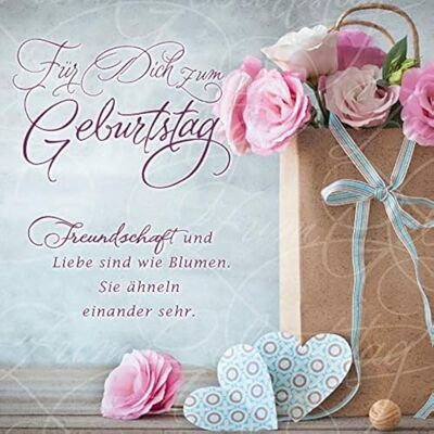 Perleberg Carte d'anniversaire – Collection Romantica – Carte d'anniversaire adorable – Cartes d'anniversaire avec enveloppe – Carte de vœux avec motif – Carte d'anniversaire 15 x 15 cm Perleberg Carte d'anniversaire – Collection Romantica – Carte d'anniversaire adorable – Cartes d'anniversaire avec enveloppe – Carte de vœux avec motif – Carte d'anniversaire 15 x 15 cm