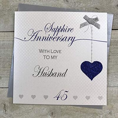 White Cotton Cards LLA45H Carte d'anniversaire de mariage Motif saphir pour mariage Motif lignes d'amour White Cotton Cards LLA45H Carte d'anniversaire de mariage Motif saphir pour mariage Motif lignes d'amour