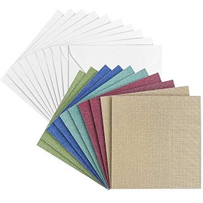 Ideen mit Herz Lot de 10 cartes de vœux colorées avec enveloppes Aspect lin scintillant Blanches Neutres Idéales pour les félicitations d'anniversaire, de mariage (assortiment de couleurs 1, 11 x 11 cm) Ideen mit Herz Lot de 10 cartes de vœux colorées avec enveloppes Aspect lin scintillant Blanches Neutres Idéales pour les félicitations d'anniversaire, de mariage (assortiment de couleurs 1, 11 x 11 cm)