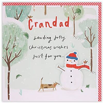 Clintons : Carte de Noël Mr Snowman & Dog Grandad Clintons : Carte de Noël Mr Snowman & Dog Grandad