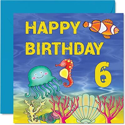 Stuff4 Carte d'anniversaire 6 ans pour garçon et fille – Carte d'anniversaire pour garçon et fille – Carte d'anniversaire pour lui, elle, 145 mm x 145 mm pour fils, neveu, petit-fils, fille, frère Stuff4 Carte d'anniversaire 6 ans pour garçon et fille – Carte d'anniversaire pour garçon et fille – Carte d'anniversaire pour lui, elle, 145 mm x 145 mm pour fils, neveu, petit-fils, fille, frère