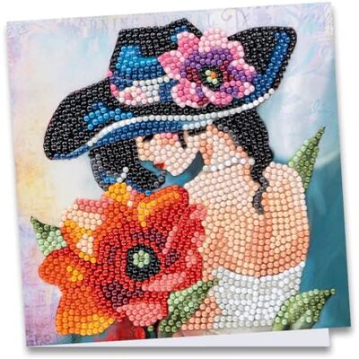 Ideen mit Herz Diamond Painting Carte de vœux 16 cm x 16 cm 370 g/m² Enveloppe et outil inclus (motif femme avec fleur rouge) Ideen mit Herz Diamond Painting Carte de vœux 16 cm x 16 cm 370 g/m² Enveloppe et outil inclus (motif femme avec fleur rouge)