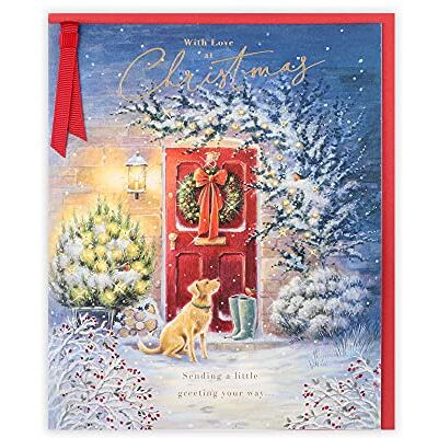 Clintons : Carte de Noël traditionnelle avec porte Clintons : Carte de Noël traditionnelle avec porte