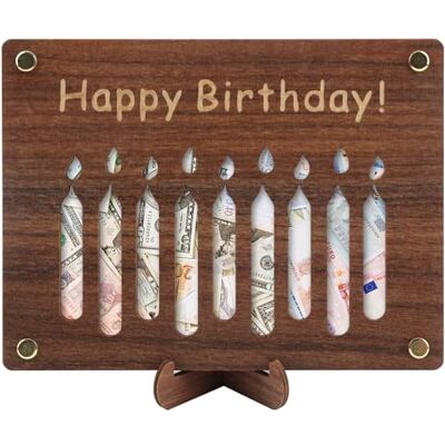 GlasFlength Emballage cadeau en argent pour anniversaire, cadeau d'argent en bois, avec support, cadeau d'argent amusant pour la famille, les amis et les collègues GlasFlength Emballage cadeau en argent pour anniversaire, cadeau d'argent en bois, avec support, cadeau d'argent amusant pour la famille, les amis et les collègues